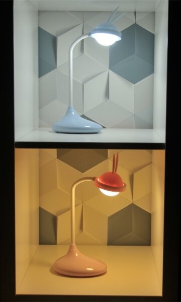 LED Detská dotyková lampička RABBIT LED/0,4W/5V 3000/6500K modrá + USB