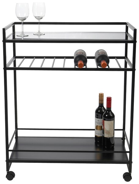 SERVÍROVACÍ VOZÍK, čierna, 70/37/86 cm - Barový nábytok, Online Only