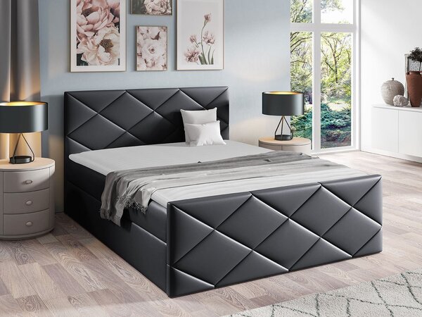 Kontinentálna jednolôžková posteľ 120x200 MATIA - šedá ekokoža 2 + topper ZDARMA