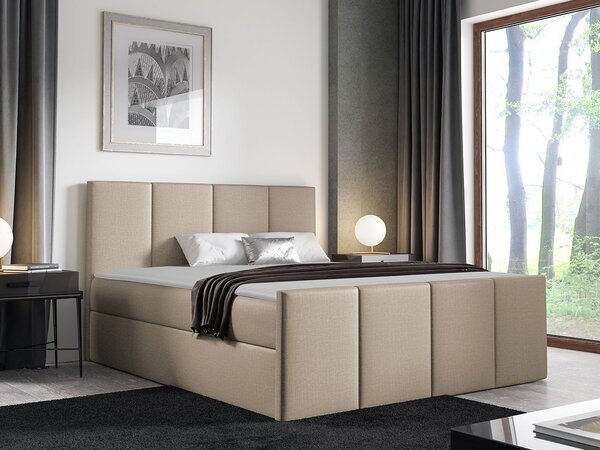 Hotelová jednolôžková posteľ 120x200 MORALA - béžová 2 + topper ZDARMA