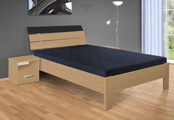 Drevená posteľ Darina 200x120 cm farba lamina: buk 381, typ úložného priestoru: bez úložného priestoru, typ matraca: bez matraca