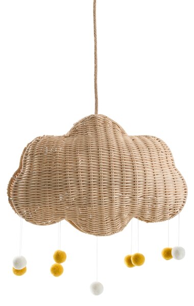 Závesná lampa prírodná ratanová ručne pletené tienidlo v tvare obláčika boho štýl