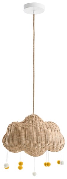 Závesná lampa prírodná ratanová ručne pletené tienidlo v tvare obláčika boho štýl