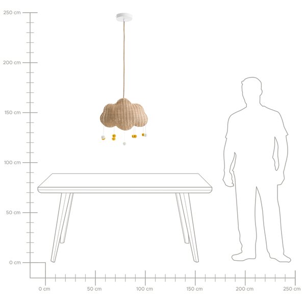 Závesná lampa prírodná ratanová ručne pletené tienidlo v tvare obláčika boho štýl