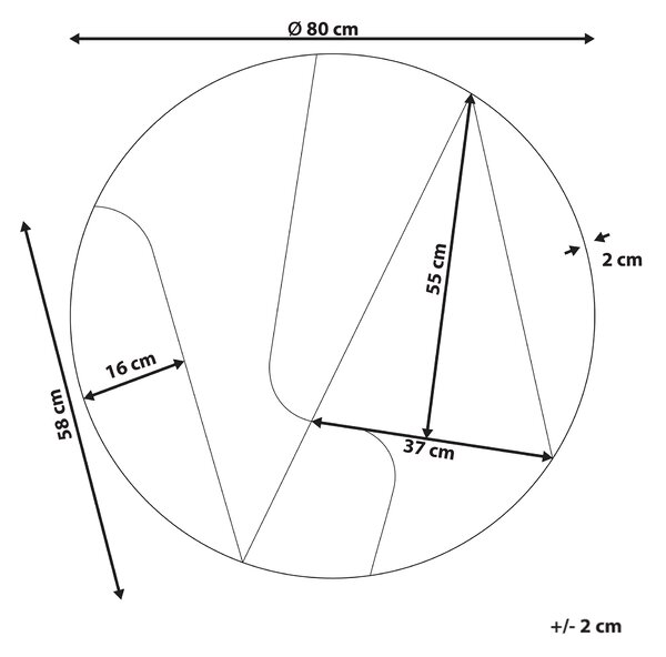 Nástenné zrkadlo zlaté a čierne sklo MDF ø 80 cm okrúhly tvar závesné zrkadlo abstraktný štýl
