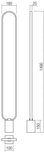 Redo 01-3061 - LED Stmievateľná stojacia lampa ADO LED/24W/230V biela