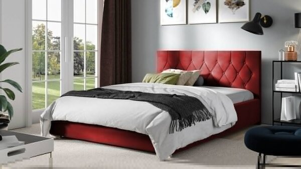 Čalúnená dvojlôžková posteľ 200x200 SENCE 3 - červená