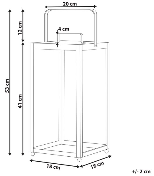 Lampáš čierny kovový 41 cm minimalistický svietnik industriálny dizajn dekorácie doplnky