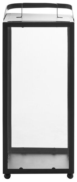 Lampáš čierny kovový 41 cm minimalistický svietnik industriálny dizajn dekorácie doplnky