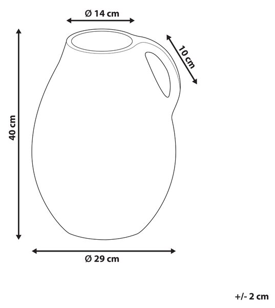 Dekoratívna váza béžová terakota 40 cm ručná výroba klasický dizajn dekorácie doplnky obývacia izba