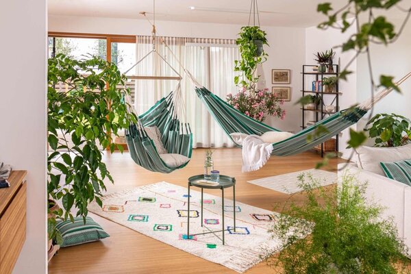 La Siesta HABANA COMFORT PATTERN - závesné hojdacie kreslo spĺňa podmienky certifikácie GOTS i FSC