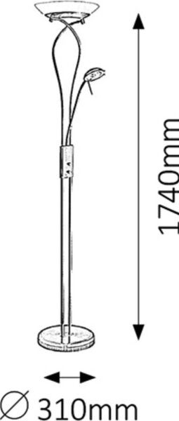 Rabalux 4077 - Stmievateľná stojacia lampa GAMMA 1xR7s/230W + 1xG9/40W