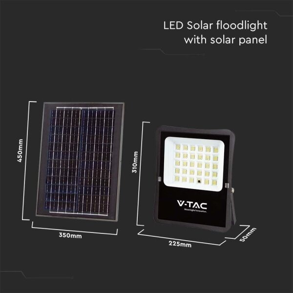 LED vonkajší solárny reflektor LED/20W/3,2V 6400K IP65