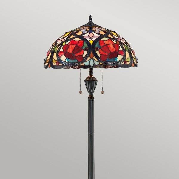 Elstead QZ-LARISSA-FL - Stojacia lampa Tiffany LARISSA 2xE27/100W/230V