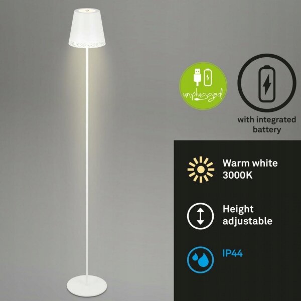 Briloner 1438016 - LED Stm. dotyková stojacia lampa LED/3,5W/5V 3000K 130 cm biela