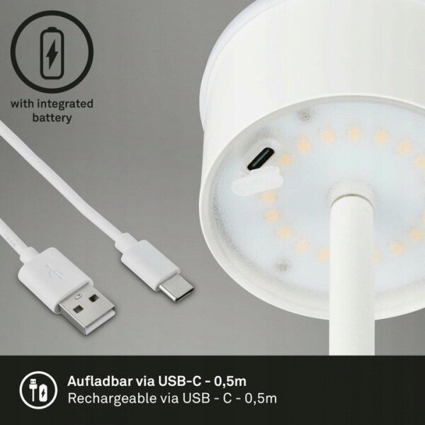Briloner 1438016 - LED Stm. dotyková stojacia lampa LED/3,5W/5V 3000K 130 cm biela