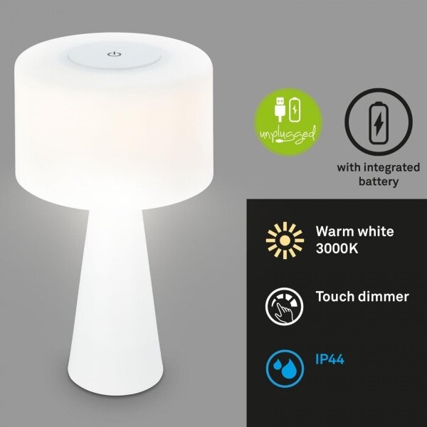 Briloner 7420016 - LED Stm. nabíjacia dotyková stolná lampa LED/4W/5V 3000K biela