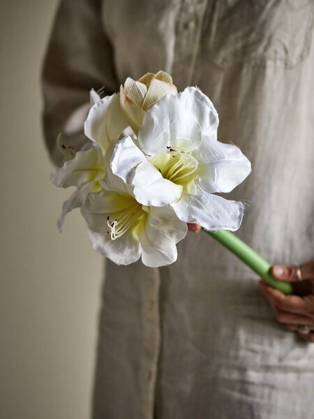 Umělá květina Amaryllis White 74 cm