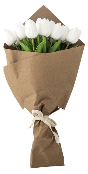 Umělá kytice Tulip Bouquet White 32 cm