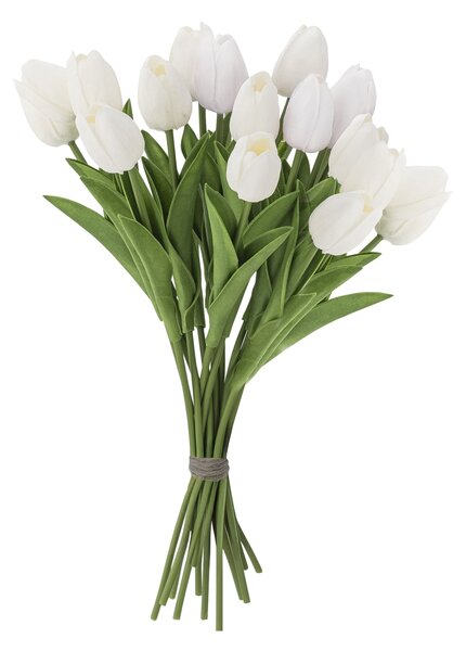 Umělá kytice Tulip Bouquet White 32 cm