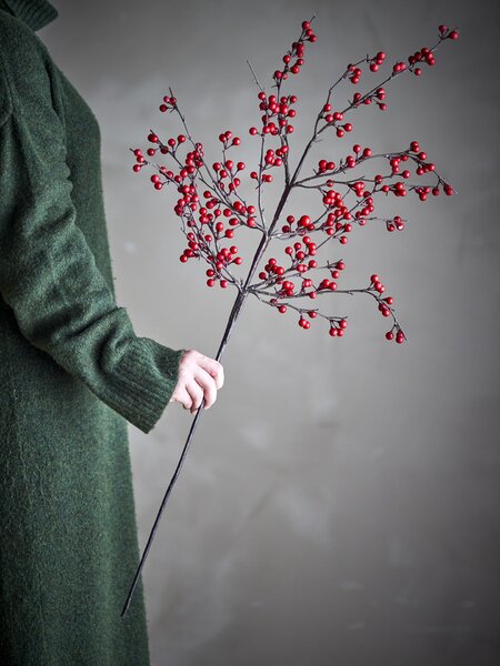 Umělá květina Ilex Red 92 cm