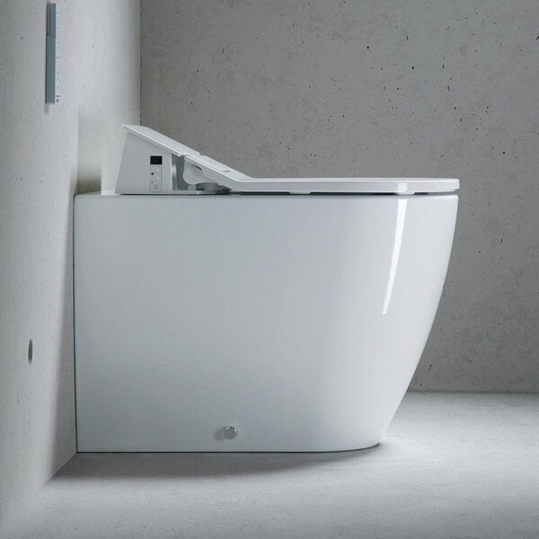 DURAVIT ME by Starck samostatne stojace WC pre SensoWash, ku stene, s hlbokým splachovaním, 370 x 600 mm, biela, s povrchom HygieneGlaze, 2169592000