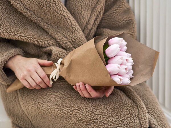 Umělá kytice Tulip Bouquet Pink 32 cm