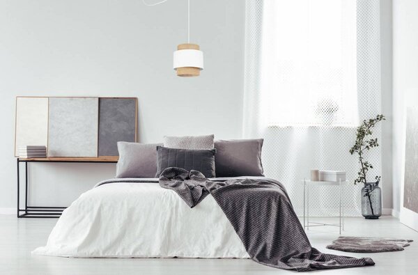 Závesné svietidlo Boho Spider, 1x jutové/biele textilné tienidlo