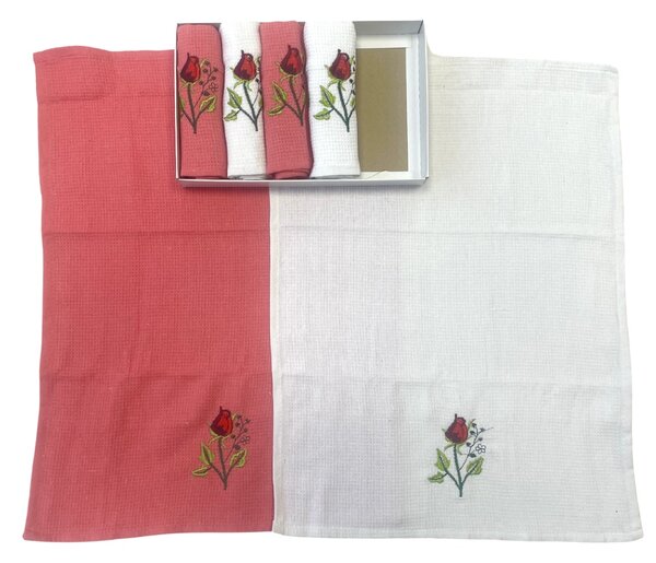 Utierky na riad vaflové Rose 40x60cm 6ks TiaHome