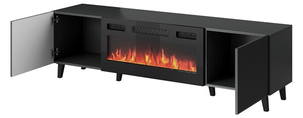 TV stolík s elektrickým krbom HAER - antracitový