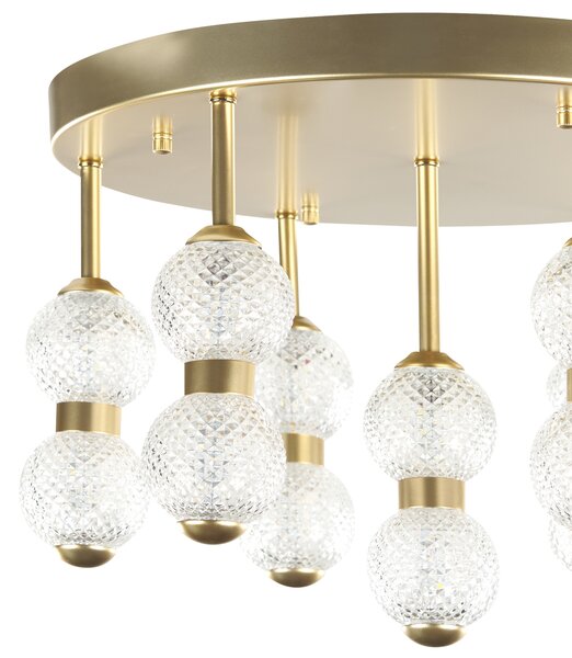 Závesná lampa zlatá kov železo sklenené tienidlá integrované LED svetlá okrúhly tvar moderné glamour osvetlenie