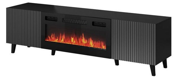 TV stolík s elektrickým krbom HAER - antracitový