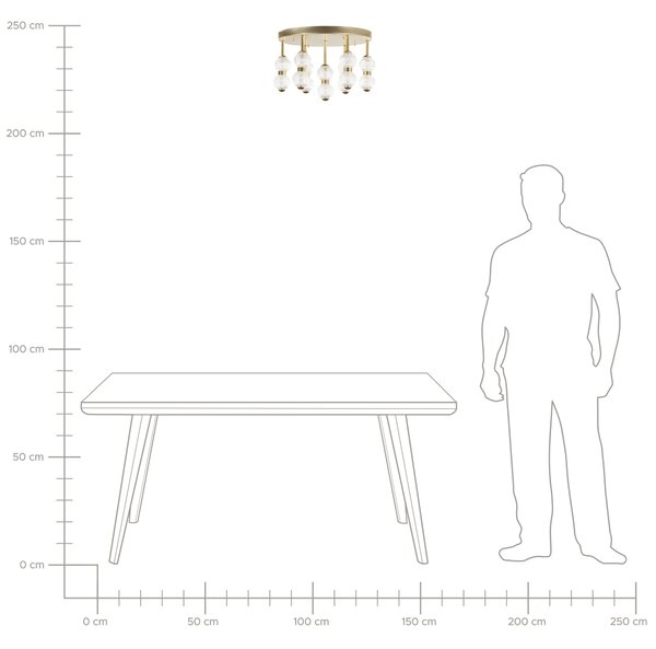 Závesná lampa zlatá kov železo sklenené tienidlá integrované LED svetlá okrúhly tvar moderné glamour osvetlenie