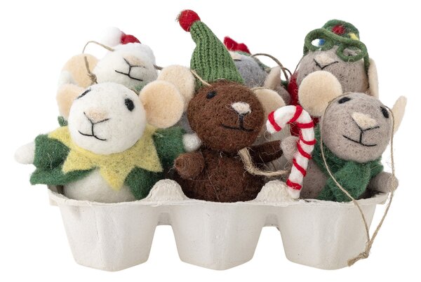 Plstená vianočná ozdoba Peo Mouse Green Wool E