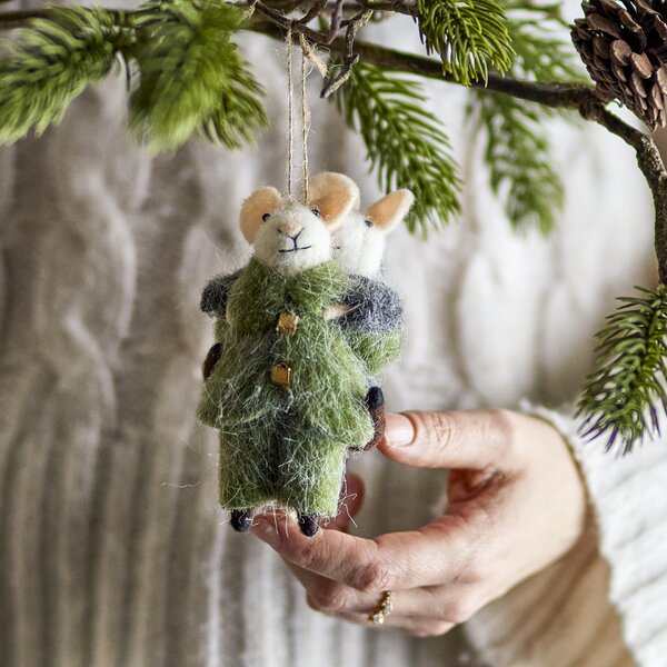 Plstená vianočná ozdoba Peo Mouse Tree