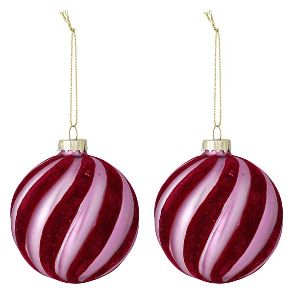 Vianočná ozdoba Sayla Red Glass – set 2 ks
