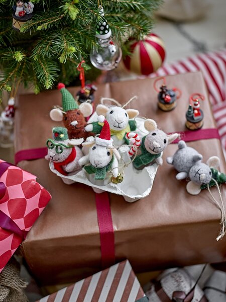 Plstená vianočná ozdoba Peo Mouse Green Wool E