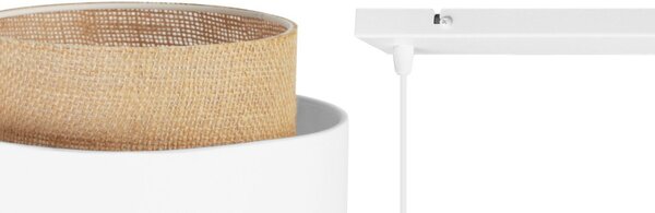 Závesné svietidlo Boho, 2x jutové/biele textilné tienidlo