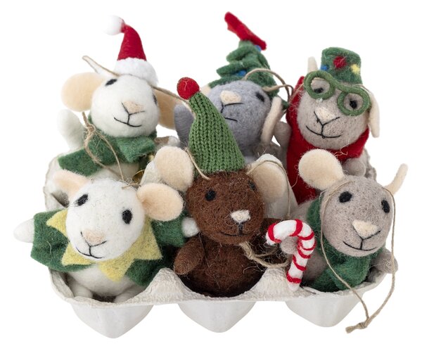 Plstená vianočná ozdoba Peo Mouse Green Wool E