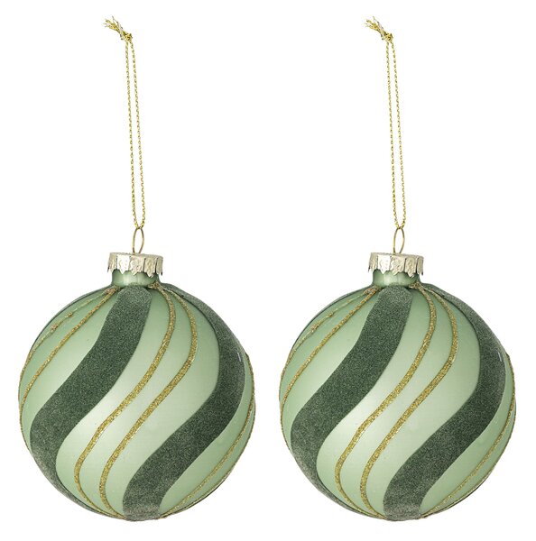 Vianočná ozdoba Sunita Green Glass – set 2 ks