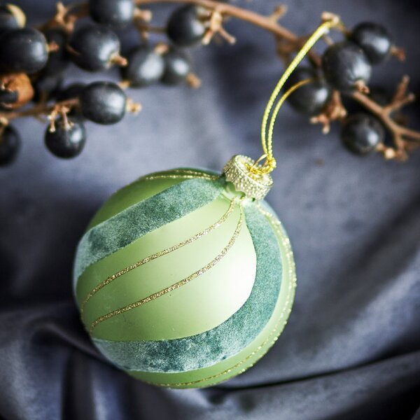 Vianočná ozdoba Sunita Green Glass – set 2 ks