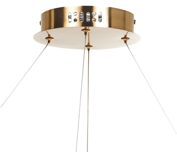 Luster zlatý železný závesná lampa s kryštálikmi LED osvetlenie glamour štýl obývacia izba jedáleň