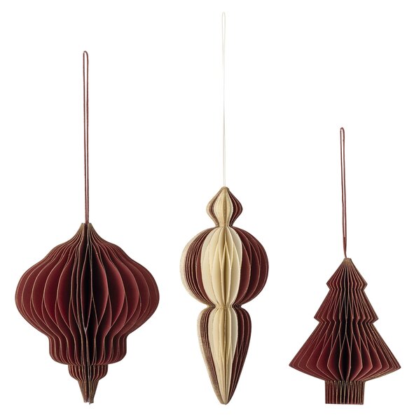 Závesná vianočná dekorácia Tinkle Red – set 3 ks