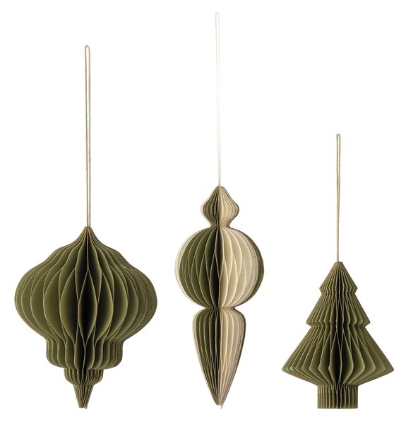 Závesná vianočná dekorácia Tinkle Green – set 3 ks