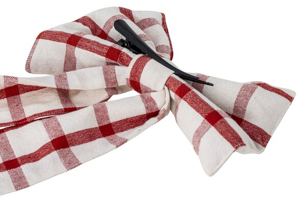Dekoratívna bavlnená mašľa Ruby Checkered Red