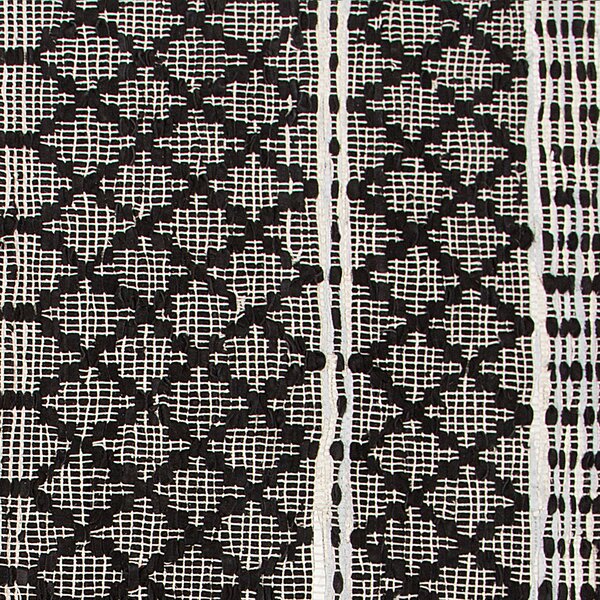 Koberec čierny a béžový pravá koža 80 x 150 cm nízky vlas geometrický vzor ručne obdĺžnikový