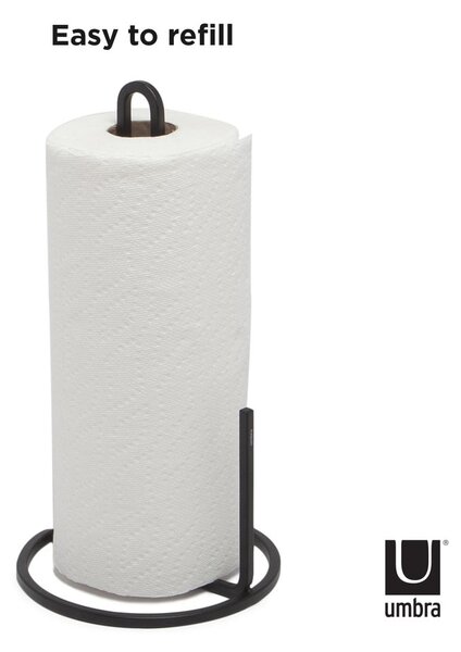 Čierny oceľový držiak na kuchynské utierky ø 17 cm Squire – Umbra