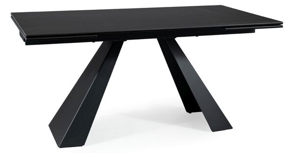 Rozkladací jedálenský stôl GEDEON 1 - 160x90, čierny / matný čierny