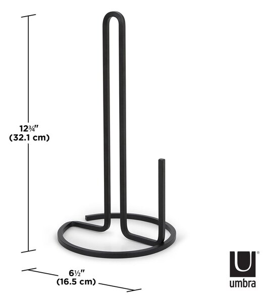 Čierny oceľový držiak na kuchynské utierky ø 17 cm Squire – Umbra