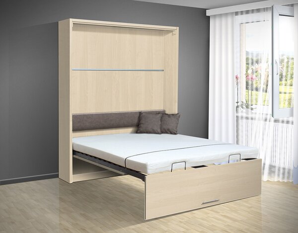 Sklápacia posteľ VS 3054 P - 200x160 cm zvýšená nosnosť o 20 kg, farba lamina: dub sonoma/biele dvere